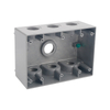 THREE GANG DEEP WEATHERPROOF BOX OUTLETS (7 HOLES) - ALUMINUM