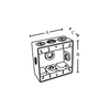 TWO GANG WEATHERPROOF BOX OUTLETS (5 HOLES SIDE OPENING) - ALUMINUM