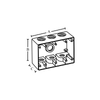 THREE GANG DEEP WEATHERPROOF BOX OUTLETS (7 HOLES) - ALUMINUM
