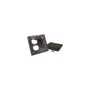 TWO GANG WEATHERPROOF BOX MOUNT COVER DUPLEX & 1.406" DIAMETER - ALUMINUM