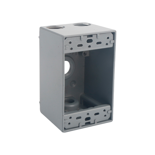 SINGLE GANG DEEP WEATHERPROOF BOX OUTLETS (4 HOLES) - ALUMINUM