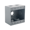 TWO GANG DEEP WEATHERPROOF BOX OUTLETS (5 HOLES) - ALUMINUM