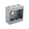 TWO GANG WEATHERPROOF BOX OUTLETS (7 HOLES) - ALUMINUM