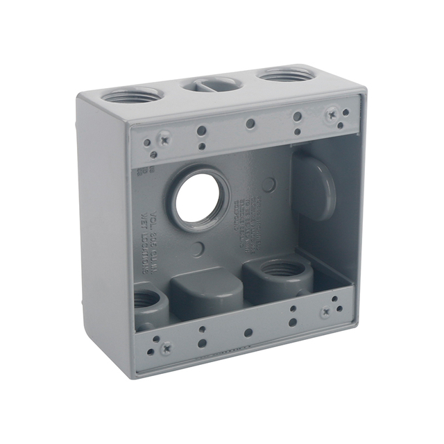 WEATHERPROOF BOXES - DOUBLE GANG (5 HOLES) - ALUMINUM