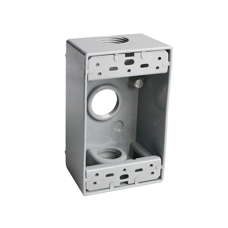 WEATHERPROOF BOXES - SINGLE GANG (3 HOLES) - ALUMINUM