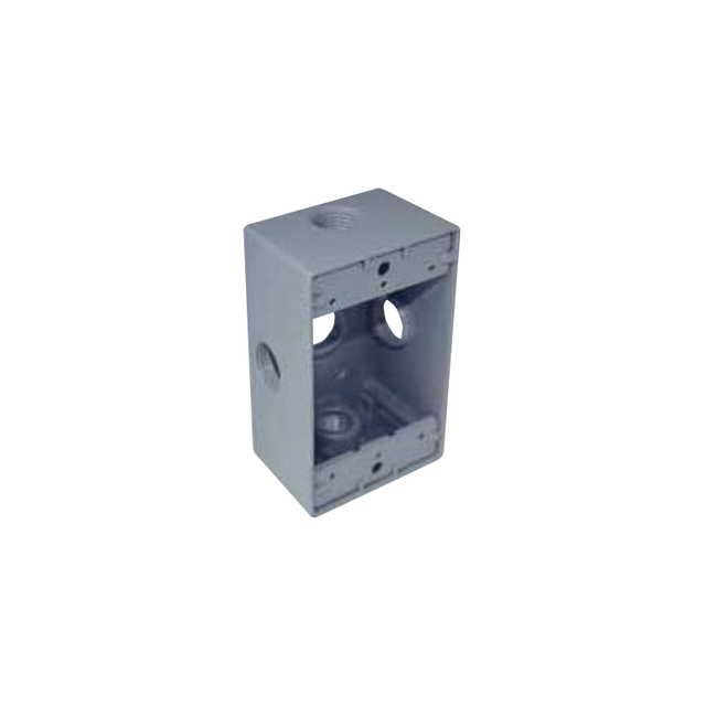 SINGLE GANG WEATHERPROOF BOX OUTLETS (5 HOLES SIDE OPENING) - ALUMINUM