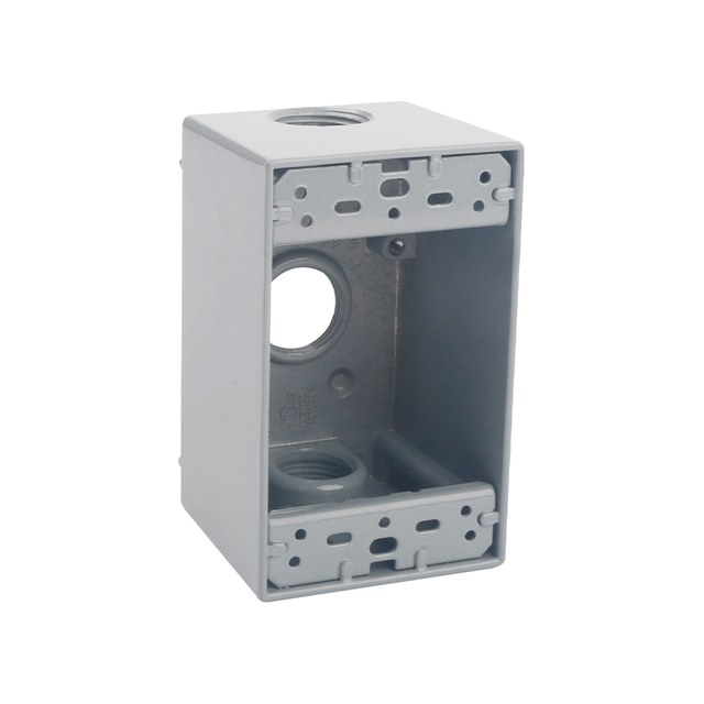 SINGLE GANG DEEP WEATHERPROOF BOX OUTLETS (3 HOLES) - ALUMINUM