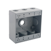 TWO GANG WEATHERPROOF BOX OUTLETS (6 HOLES) - ALUMINUM