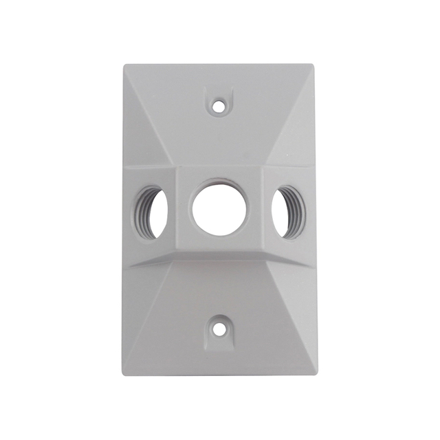 RECTANGULAR COVER WITH 1/2" THREE HOLES - ALUMINUM/ZINC