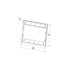 TWO - GANG EXTENSION - 4 - 1/2" X 4 - 9/16" X 1" DEEP - ALUMINUM