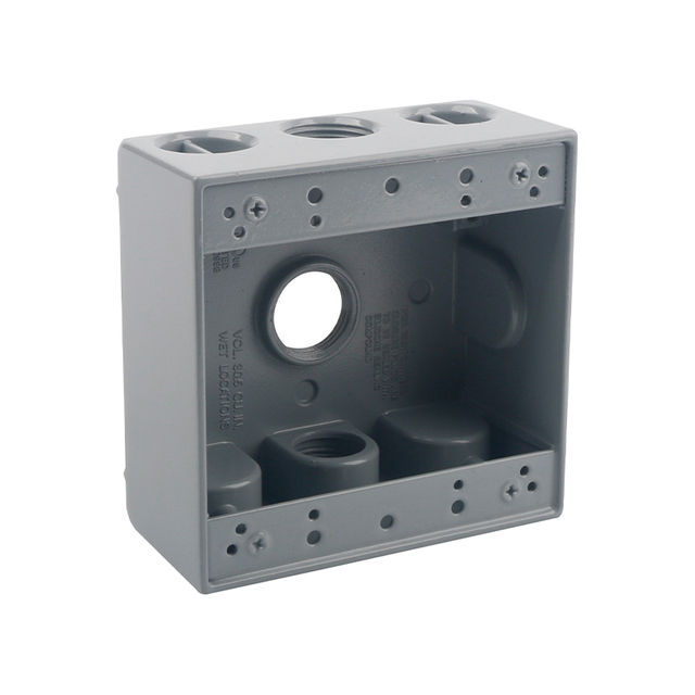 WEATHERPROOF BOXES - DOUBLE GANG (3 HOLES) - ALUMINUM