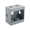 TWO GANG DEEP WEATHERPROOF BOX OUTLETS (7 HOLES SIDE OPENING) - ALUMINUM