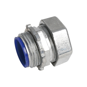 EMT CONNECTOR - COMPRESSION TYPE WITH INSULATING THROAT - ZINC DIE CAST