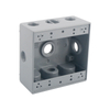 TWO GANG WEATHERPROOF BOX OUTLETS (6 HOLES SIDE OPENING) - ALUMINUM