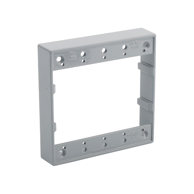 TWO - GANG EXTENSION - 4 - 1/2" X 4 - 9/16" X 1" DEEP - ALUMINUM